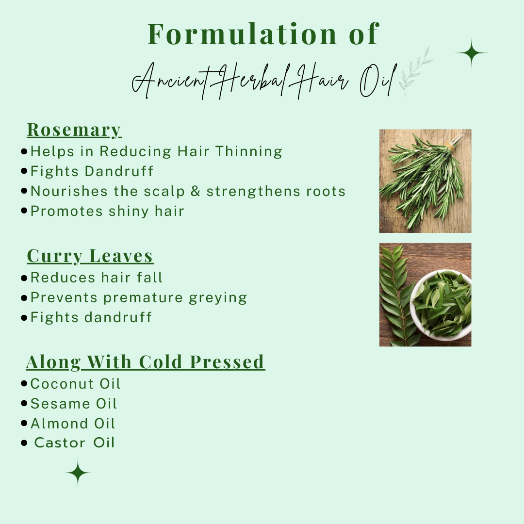 Tiny Veda Ancient Herbal Hair Oil with Cold Compressed Coconut Oil | Almond Oil |Sesame Oil & Castor Oil (100ml 11 Herbs)