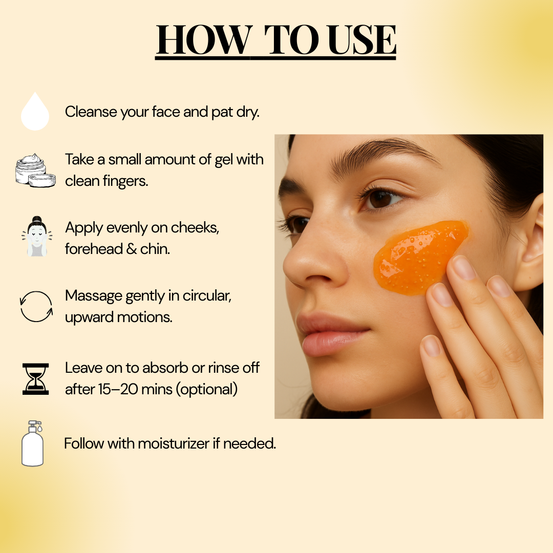 Tiny Veda Papaya & Niacinamide Face Gel | Natural Papaya Gel | for Men and Women (50g 8 Herbs)