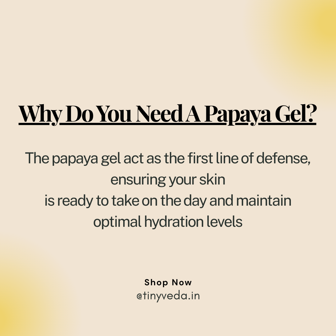 Tiny Veda Papaya & Niacinamide Face Gel | Natural Papaya Gel | for Men and Women (50g 8 Herbs)
