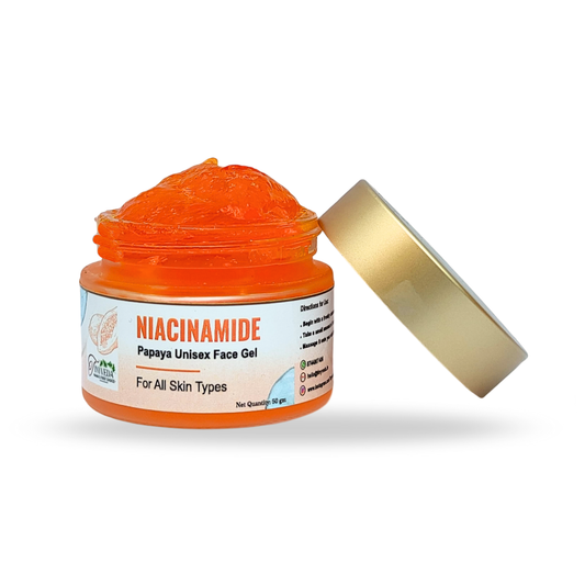 Tiny Veda Papaya & Niacinamide Face Gel | Natural Papaya Gel | for Men and Women (50g 8 Herbs)