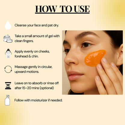 Tiny Veda Papaya & Niacinamide Face Gel | Natural Papaya Gel | for Men and Women (50g 8 Herbs)