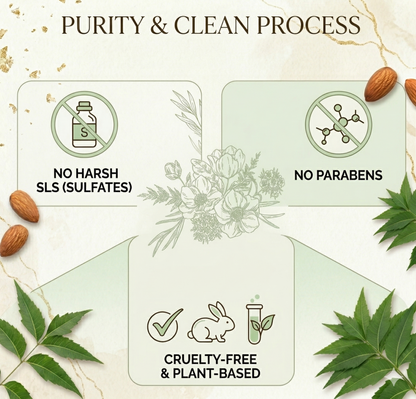 Tinyveda Neem & Sweet Almond Oil Handmade Organic Soap with Vitamin E, Vegetable Glycerine & Rose Extracts